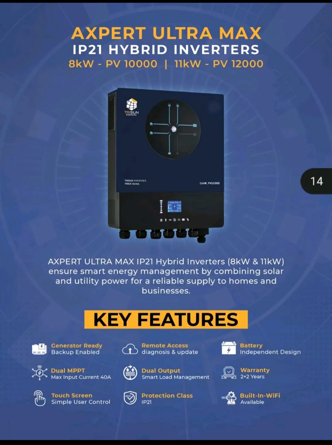 Triex Inverter 8KW IP-21 (PV-10000)