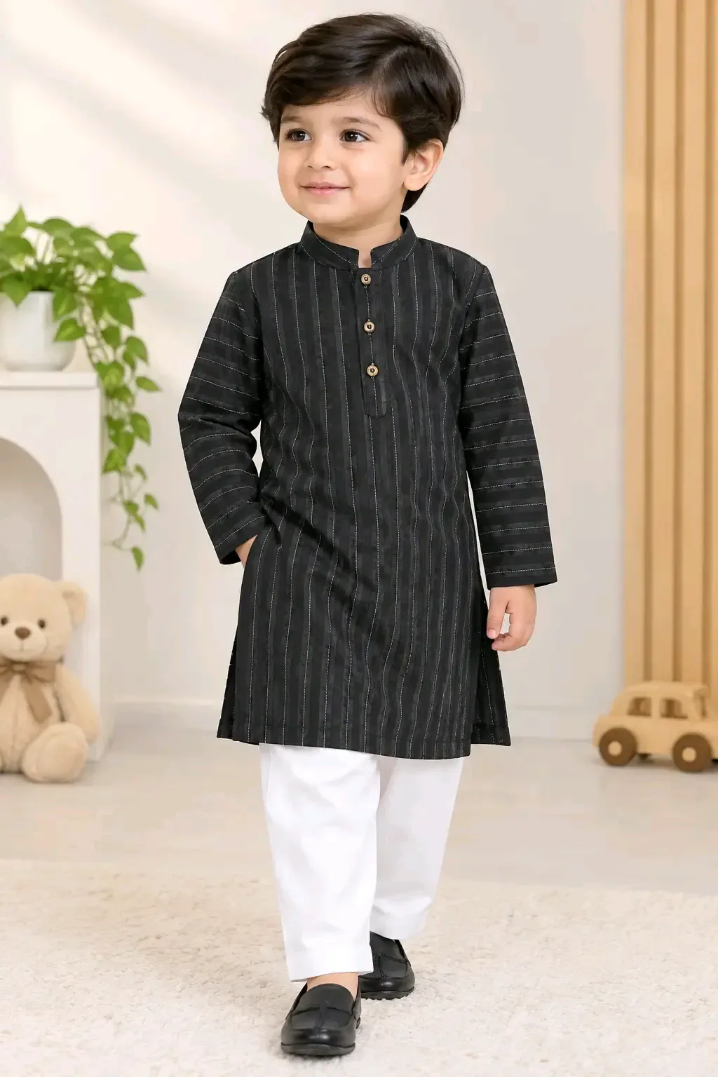 2 Pcs Boy's Raw Silk Printed Kurta And Pajama
*Product Description*: 
*Product Details*:Material: Raw Silk
Pattern: Printed
Gender: Boy's
Preferred Ages: 3-5 Years
Available Sizes: 3-4 Years
Number Of Pieces: 2 Pcs
Package Includes: 1 x Kurta, 1 x Shalwar