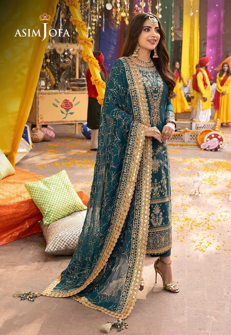 ASIM JOFA 3 پیس شفان سوٹ — سیکوئنس ورک | MR شاہ کلیکشن