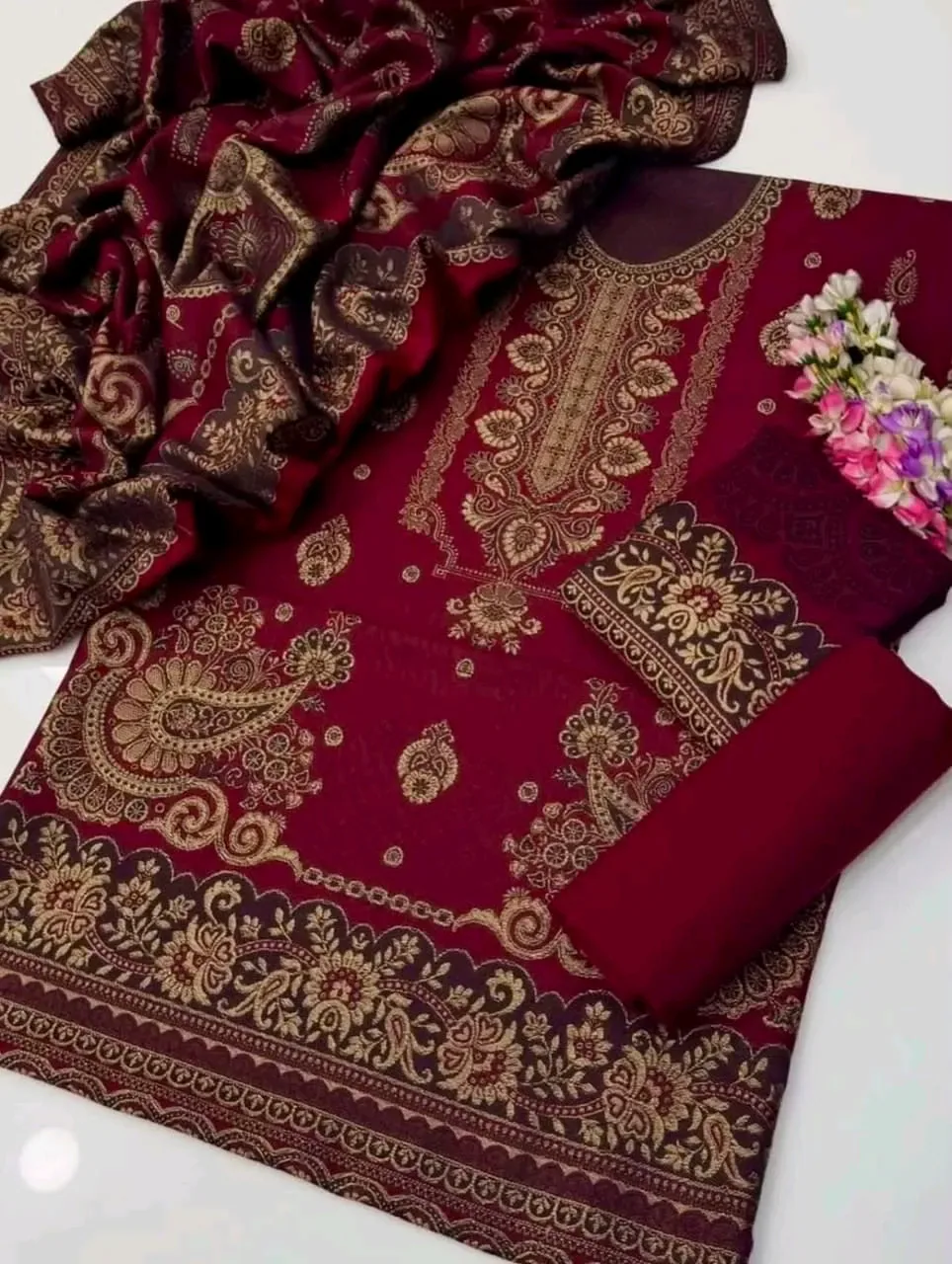 Luxury Purple Jamawar Fancy Suit – Elegant Embroidered Design