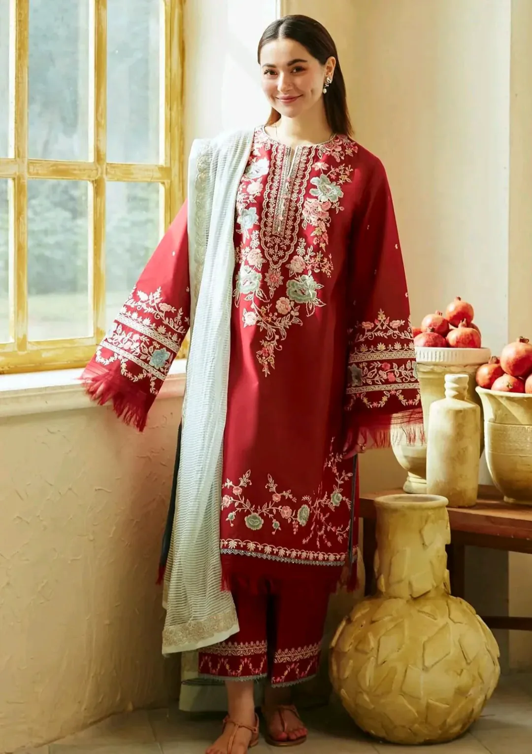 Zara-Shahjahan Dhanak Embroidered 3PC Winter Suit