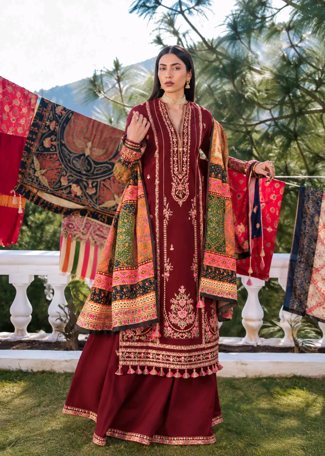 Hussain Rehar Dhanak Embroidered 3PC Winter Suit